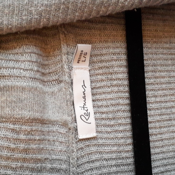 Reitman's Light Grey Ribbed Cardigan -3/4 Sleeve - Women's Size Large Petite - Picture 2 of 7